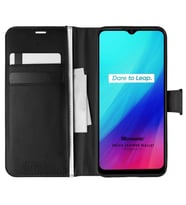 Microsonic Realme C3i Kılıf Delux Leather Wallet Siyah