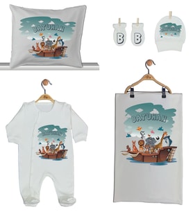 Pia Baby GL 1947-02 İsme Özel Beşli Tulum Set
