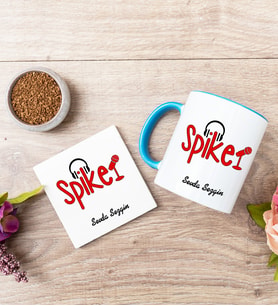 Spiker Mavi Kupa Bardak Ve Bardak Altlığı Seti