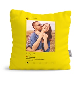 BK Gift Kişiye Özel İnstagram Sarı Yastık