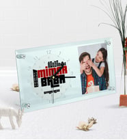 BK Gift Kişiye Özel Fotoğraflı Mimar Baba Masaüstü Cam Saat (Beyaz)