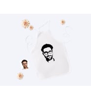 BK Gift Kişiye Özel Erkek Silüet Beyaz Mutfak Önlüğü-1