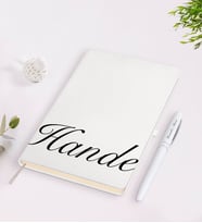 BK Gift Kişiye Özel El Yazılı Beyaz Defter Kalem Seti-3