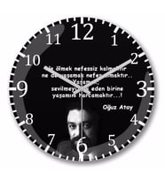Oğuz Atay  Yaşamak   Duvar Saati Bombeli Gercek Cam