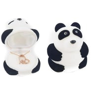 925 Ayar Gümüş Kadife Panda Kutusunda Kalpli Kar Tanesi Kolye (Rose)