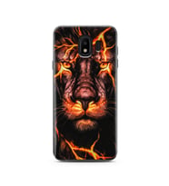 Aslan Neon Tasarım Süper Şeffaf Silikon Telefon Kılıfı Samsung J4 (2018)