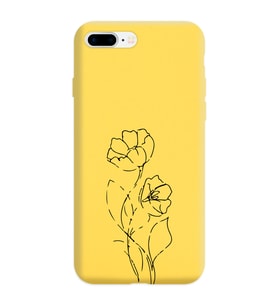 Iphone 8 Plus Çizgi Tasarımlı Sarı Lansman Telefon Kılıfı