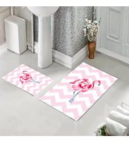 Banyo Halısı Ikili Klozet Takımı Kaymaz Tabanlı (60 xm x 100 cm + 40 cm x 60 cm) 