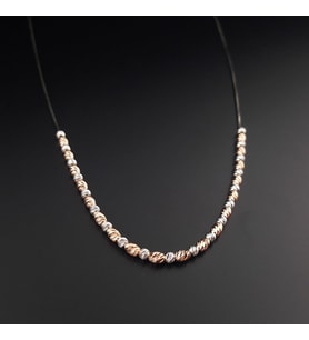 İtalyan Gümüş Dorika Pırıltı Model Kolye (Rose)