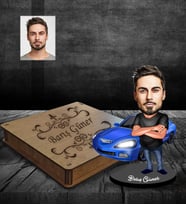 Kişiye Özel Erkek Karikatürlü Ahşap Biblo Kutulu Model-3