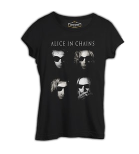 Alice in Chains - Group Siyah Kadın Tshirt