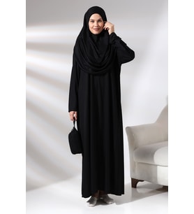 Tek Parça Namaz Elbisesi - Siyah - 5015