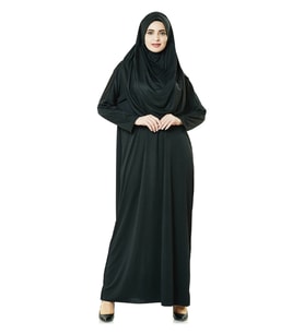 Tek Parça Namaz Elbisesi - Siyah - 5015