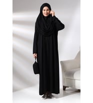 Tek Parça Namaz Elbisesi - Siyah - 5015