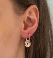 Papatya Silver 925 Ayar Rose Altın Kaplama Klipsli Çark Gümüş Küpe