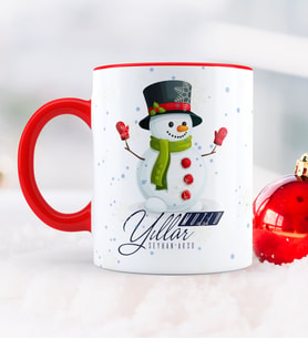 BK Gift Kişiye Özel Yılbaşı Mutlu Yıllar Temalı Kırmızı Kupa Bardak - 16