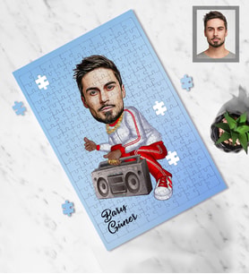 Kişiye Özel Rapçi Karikatürlü A3 240 Parça Puzzle Bay-4