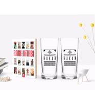 BK Gift Kişiye Özel Renkli Baskılı İsimli İkili Rakı Bardağı ve Rakı Cep Kitabı Hediye Seti-21 (Model 1)