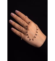 Siyah  Zirkon Taşlı Rose Altın Kaplama Kadın Gümüş Kolye 925 Ayar