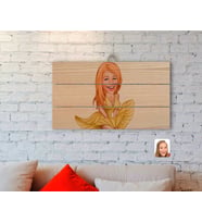 BK Gift Kişiye Özel Marilyn Monroe Karikatürlü Otantik Ahşap Palet Tablo
