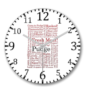 Dota 2 Pudge Typography Pudge Duvar Saati Bombeli Gercek Cam