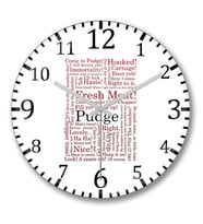 Dota 2 Pudge Typography Pudge Duvar Saati Bombeli Gercek Cam