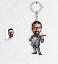 BK Gift Kişiye Özel Bay Patron Karikatür Anahtarlık  3