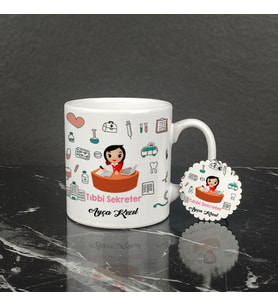 Tıbbi Sekreter Kupa Bardak ve Anahtarlık Set