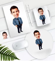 BK Gift Kişiye Özel Bay Polis Karikatürlü Defter Kalem Kupa Mouse Pad Seti-3 (Model 1)