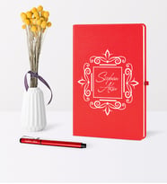 BK Gift Kişiye Özel İsimli Kırmızı Defter Kalem Seti - 1