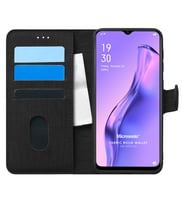 Microsonic Oppo A31 Kılıf Fabric Book Wallet Siyah