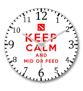 Keep Calm And Mid Or Feed Duvar Saati Bombeli Gercek Cam