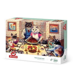 Art Puzzle Kedi Ailesi Ziyafette 260 Parça Puzzle
