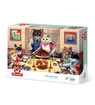 Art Puzzle Kedi Ailesi Ziyafette 260 Parça Puzzle