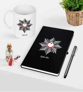 BK Gift Kişiye Özel Polis Temalı Siyah Defter Kalem Kupa Seti - 1 (Model 1)