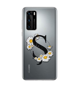 Papatya Harf Tasarım Süper Şeffaf Silikon Telefon Kılıfı Huawei P40 Ş-Harfi