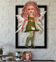 BK Gift Kişiye Özel Kız Çocuk Peri Karikatürlü 3D Ahşap Tablo-1