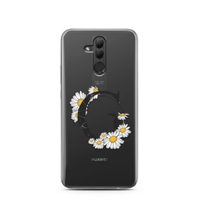 Papatya Harf Tasarım Süper Şeffaf Silikon Telefon Kılıfı Huawei Mate 20 Lite G-H