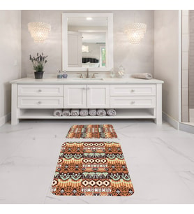 Banyo Halısı Ikili Klozet Takımı Kaymaz Tabanlı Banyo Paspas Takımı (Kahverengi Açık)