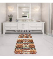 Banyo Halısı Ikili Klozet Takımı Kaymaz Tabanlı Banyo Paspas Takımı (Kahverengi Açık)