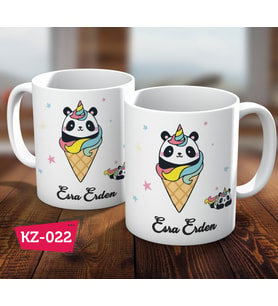 Kişiye Özel İsimli Panda Tasarım Kupa Bardak
