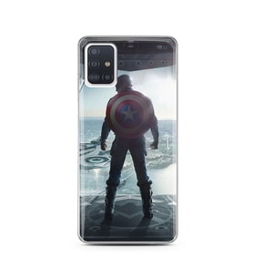 Kaptan Amerika Tasarım Süper Şeffaf Silikon Telefon Kılıfı Samsung A51