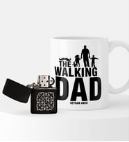 BK Gift Kişiye Özel The Walking Dad Benzinli Çakmak ve Kupa Seti-1 (Model 1)