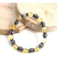 DOĞAL HEMATİT SİTRİN ELASTİK BİLEKLİK 8 MM