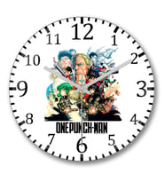 One Punch Man Saitama Genos Duvar Saati Bombeli Gercek Cam