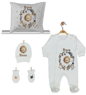 Pia Baby Gl 1909-04 İsme Özel Yastık Tulum Set