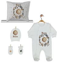 Pia Baby Gl 1909-04 İsme Özel Yastık Tulum Set