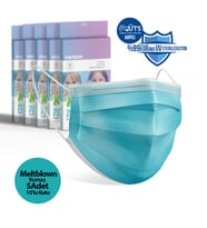 Medizer Full Ultrasonik Cerrahi ÇOCUK Maskesi 3 Katlı MELTBLOWN 10'lu 5 Kutu - Burun Telli - MAVİ