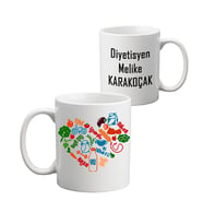 Diyetisyene Hediye Kişiye Özel İsimli Kupa Bardak