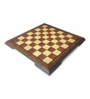 Helena Wood Art El Yapımı Ahşap Satranç Tablası Kızıl